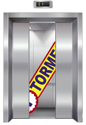 elevador portas meio abertas